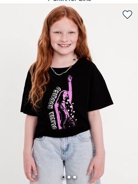 Old Navy Olivia Rodrigo Black Tee with Pink Graphic Print